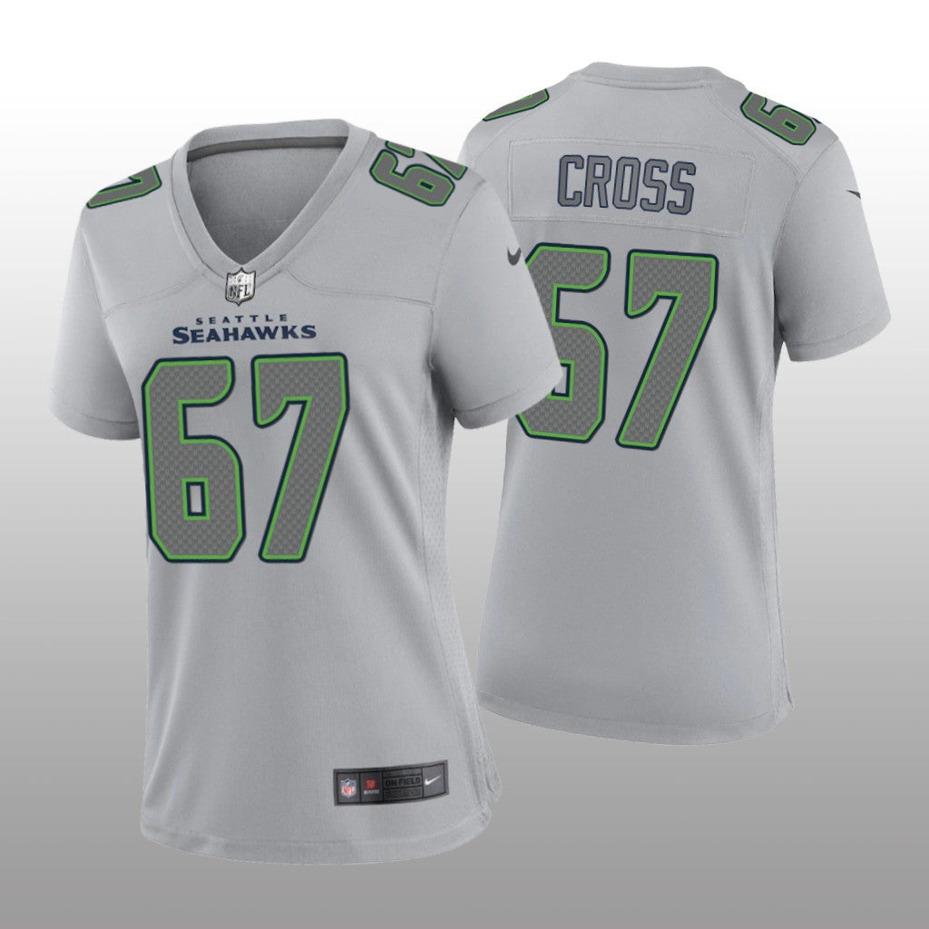 Seattle Seahawks Charles Cross Gray Jersey Atmosphere Fashion Game Women's