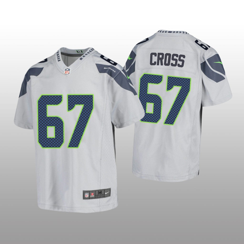 Seattle Seahawks Charles Cross Gray Jersey Game Youth