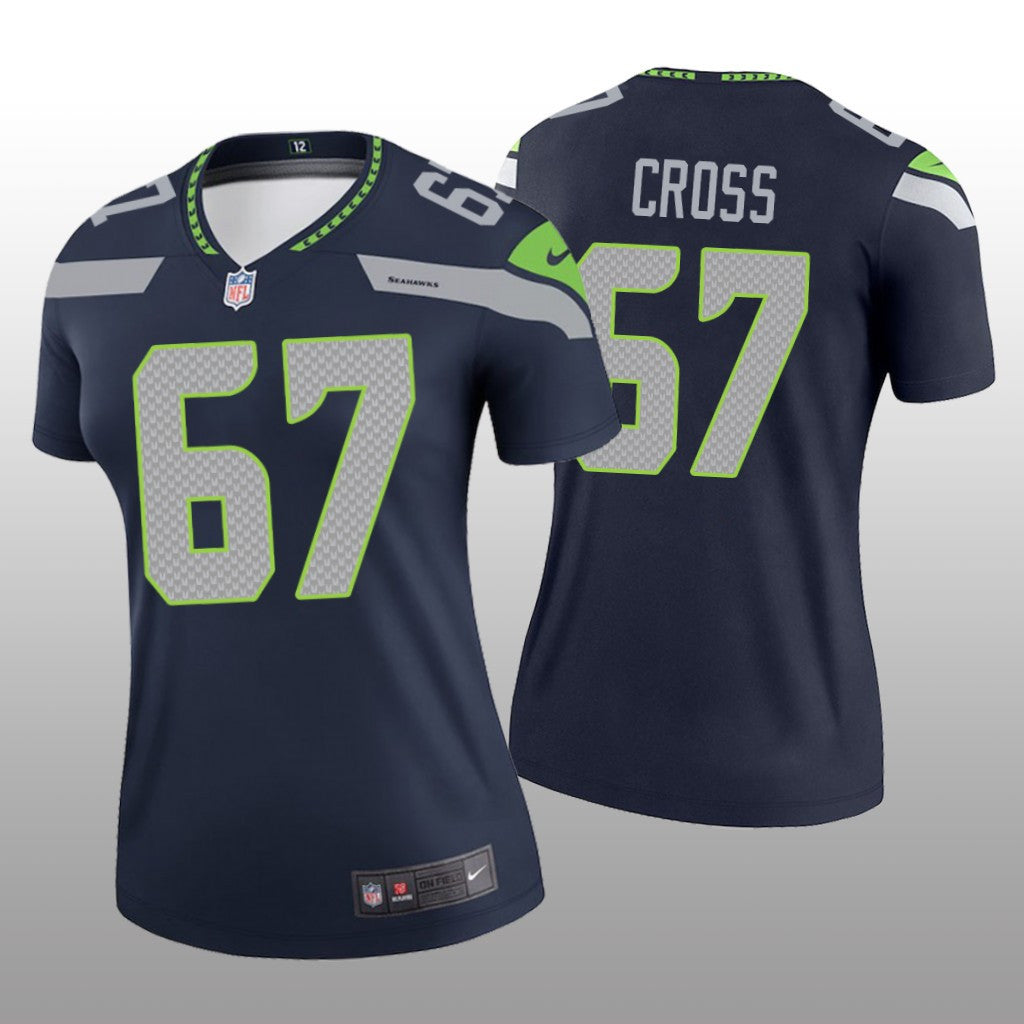 Seattle Seahawks Charles Cross Navy Jersey Legend Women's