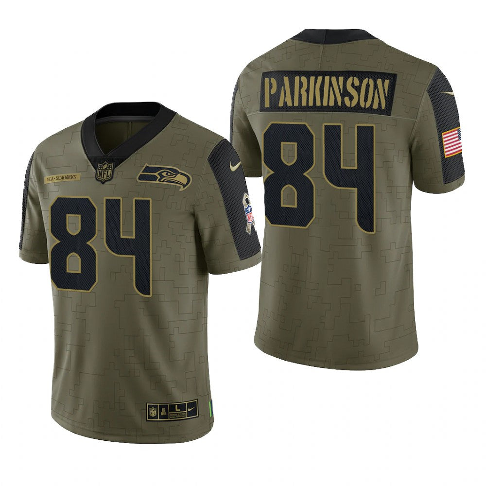 Seattle Seahawks Colby Parkinson Olive Limited Jersey Salute To Service Men's