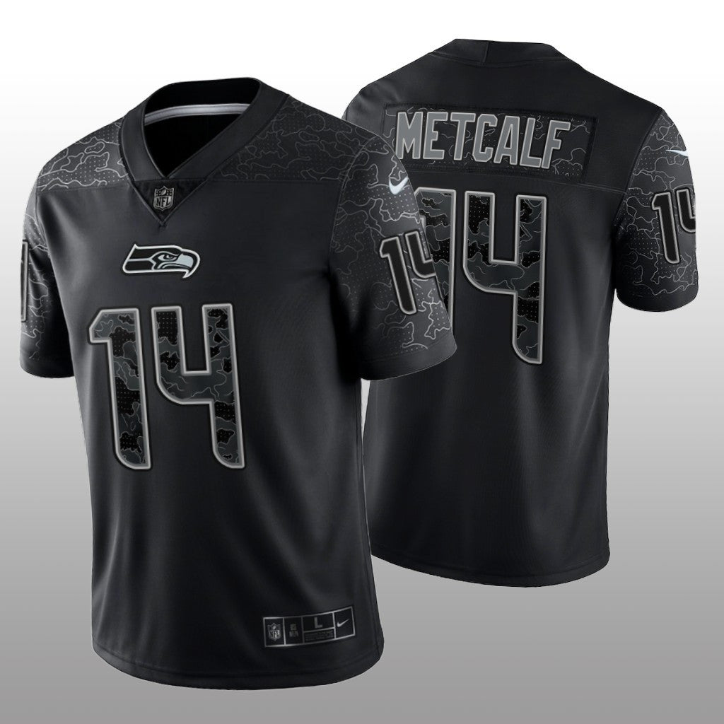 Seattle Seahawks D.K. Metcalf Black Jersey Reflective Limited Men's