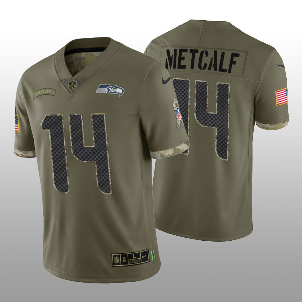 Seattle Seahawks D.K. Metcalf Olive Limited Jersey Salute To Service Men's
