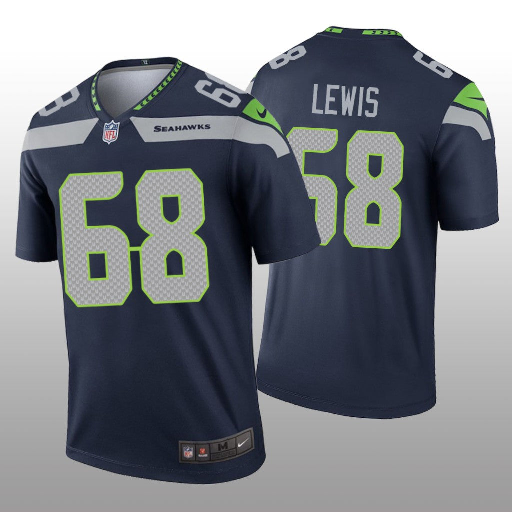 Seattle Seahawks Damien Lewis Navy Jersey Legend Men's