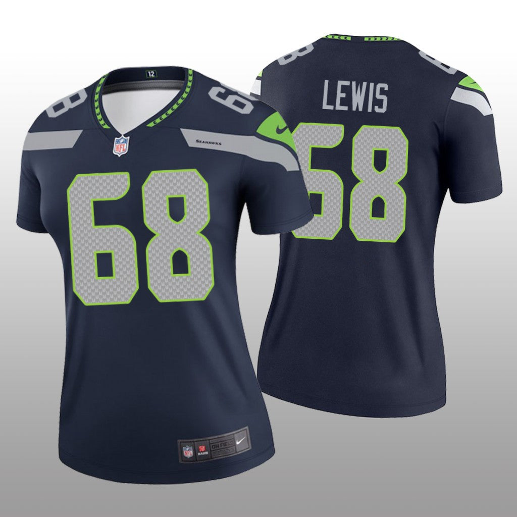 Seattle Seahawks Damien Lewis Navy Jersey Legend Women's