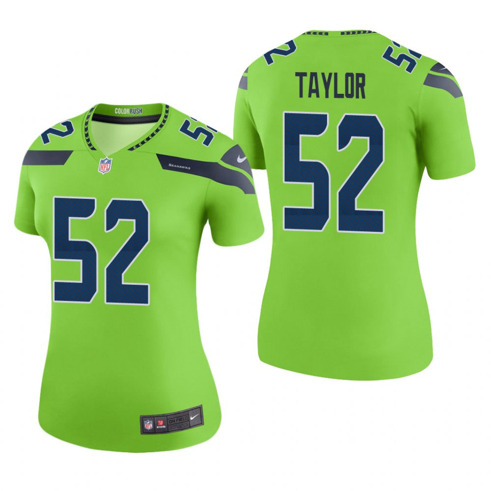 Seattle Seahawks Darrell Taylor Green Jersey Color Rush Legend Women's