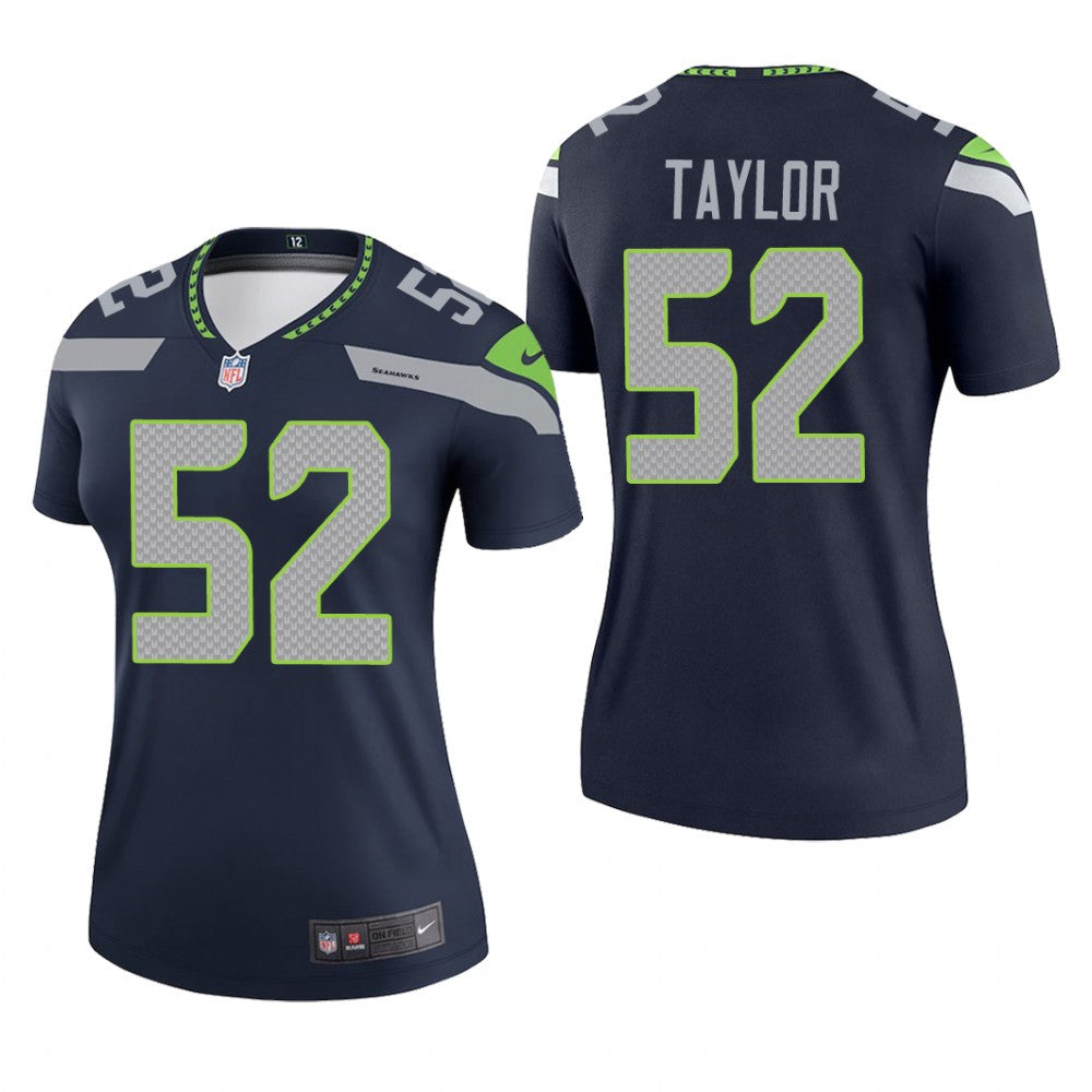 Seattle Seahawks Darrell Taylor Navy Jersey Legend Women's