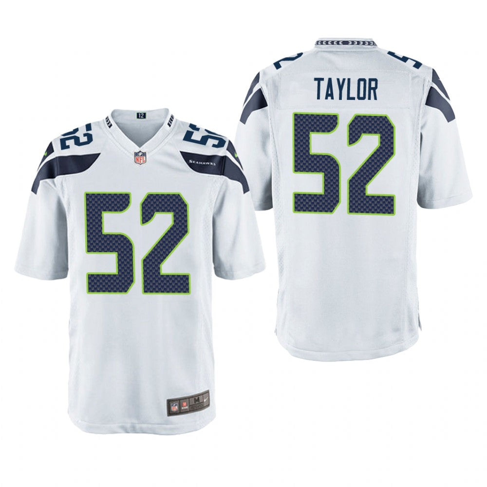 Seattle Seahawks Darrell Taylor White Jersey Game Men's