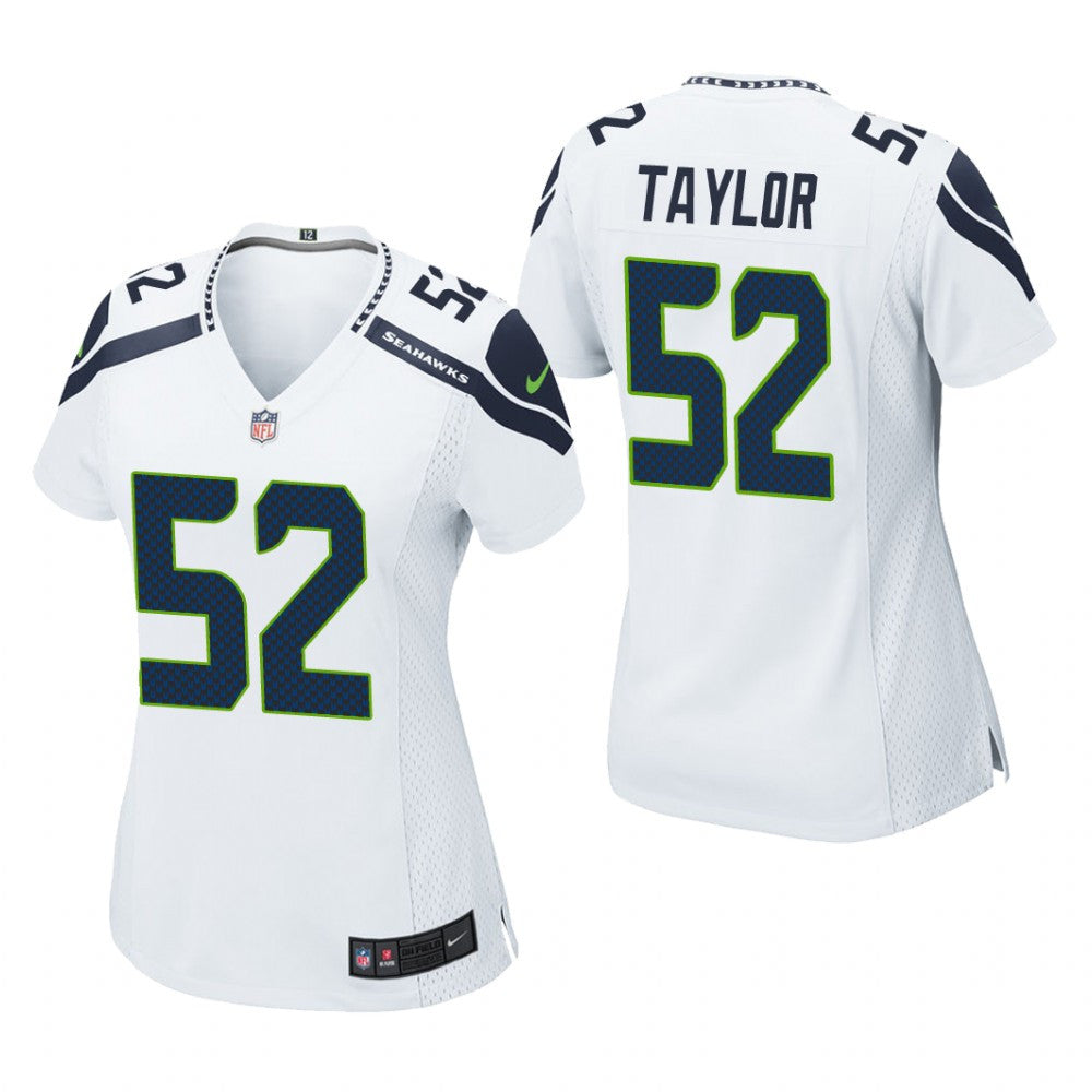 Seattle Seahawks Darrell Taylor White Jersey Game Women's