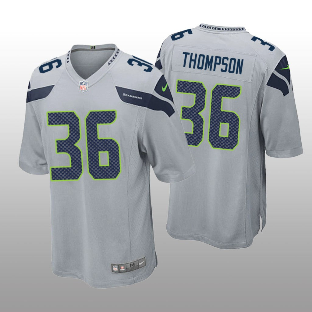 Seattle Seahawks Darwin Thompson Gray Jersey Game Men's