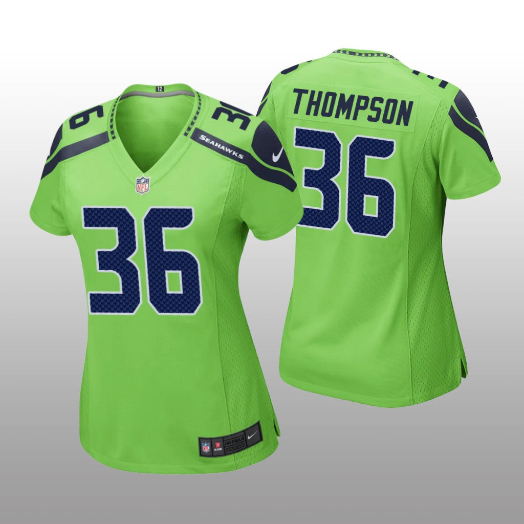 Seattle Seahawks Darwin Thompson Neon Green Jersey Game Women's