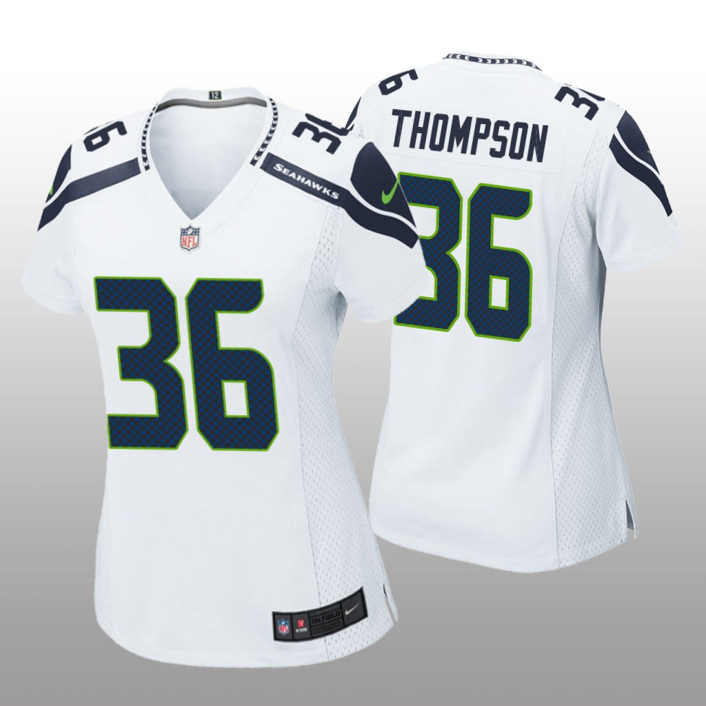 Seattle Seahawks Darwin Thompson White Jersey Game Women's