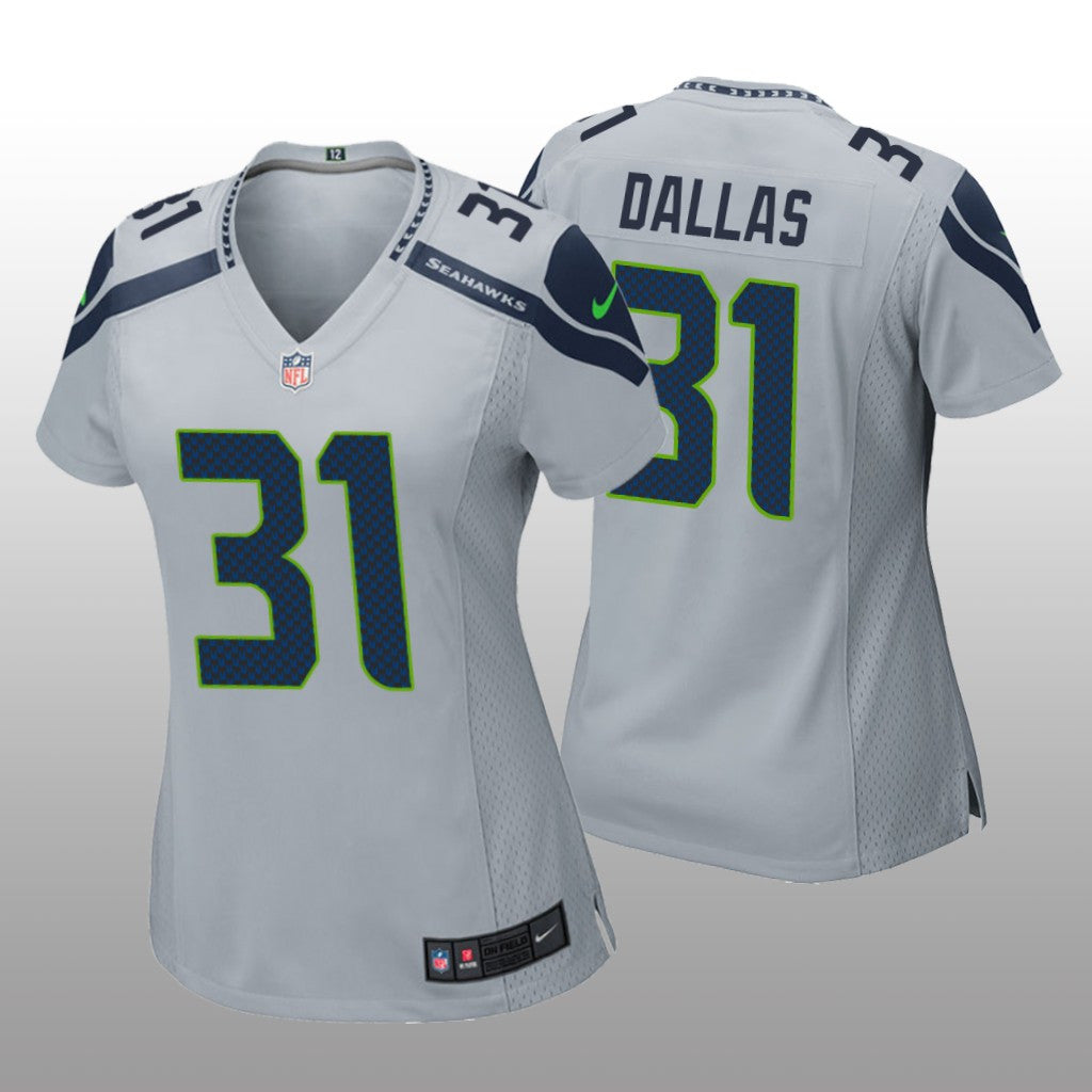 Seattle Seahawks DeeJay Dallas Gray Jersey Game Women's