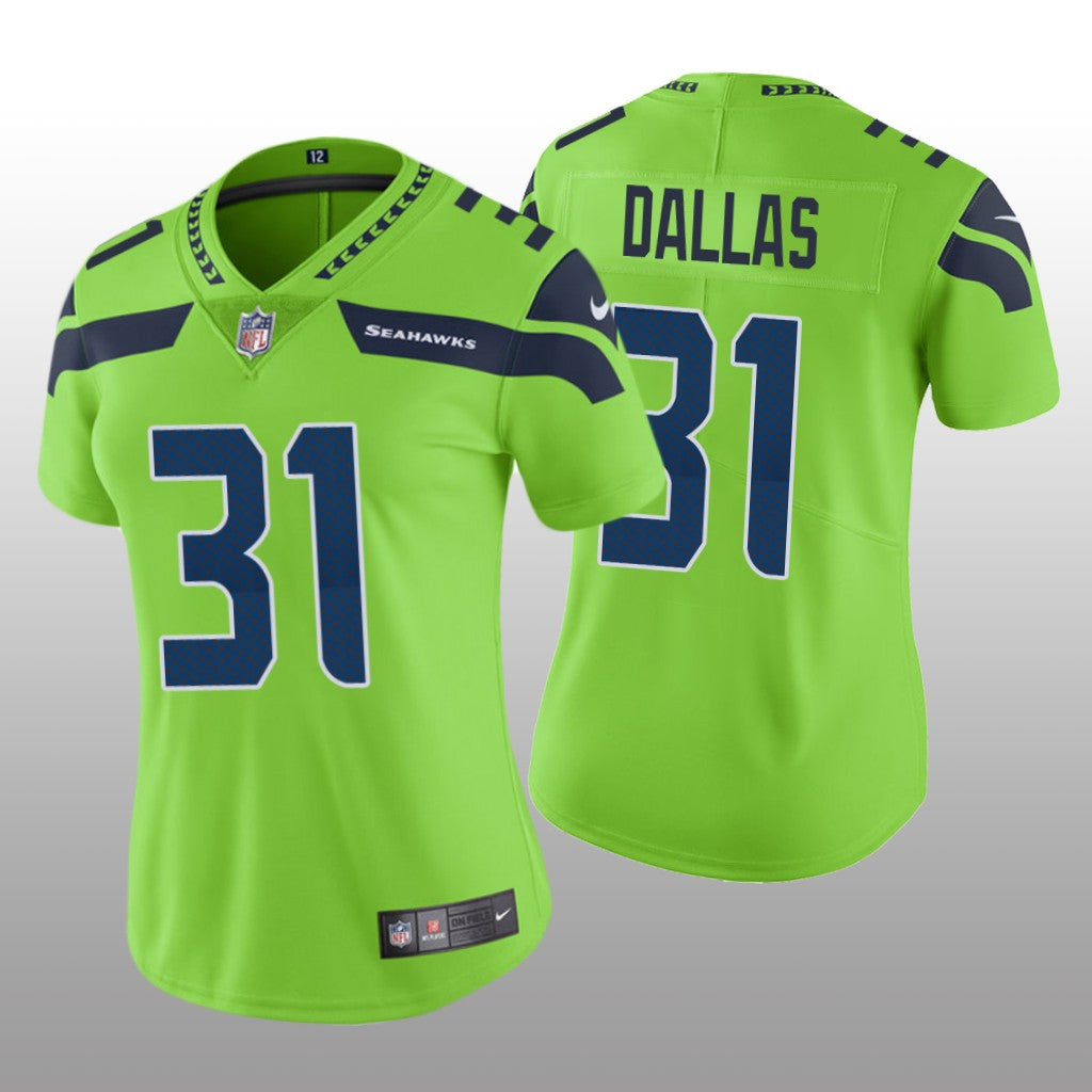 Seattle Seahawks DeeJay Dallas Green Jersey Color Rush Limited Women's
