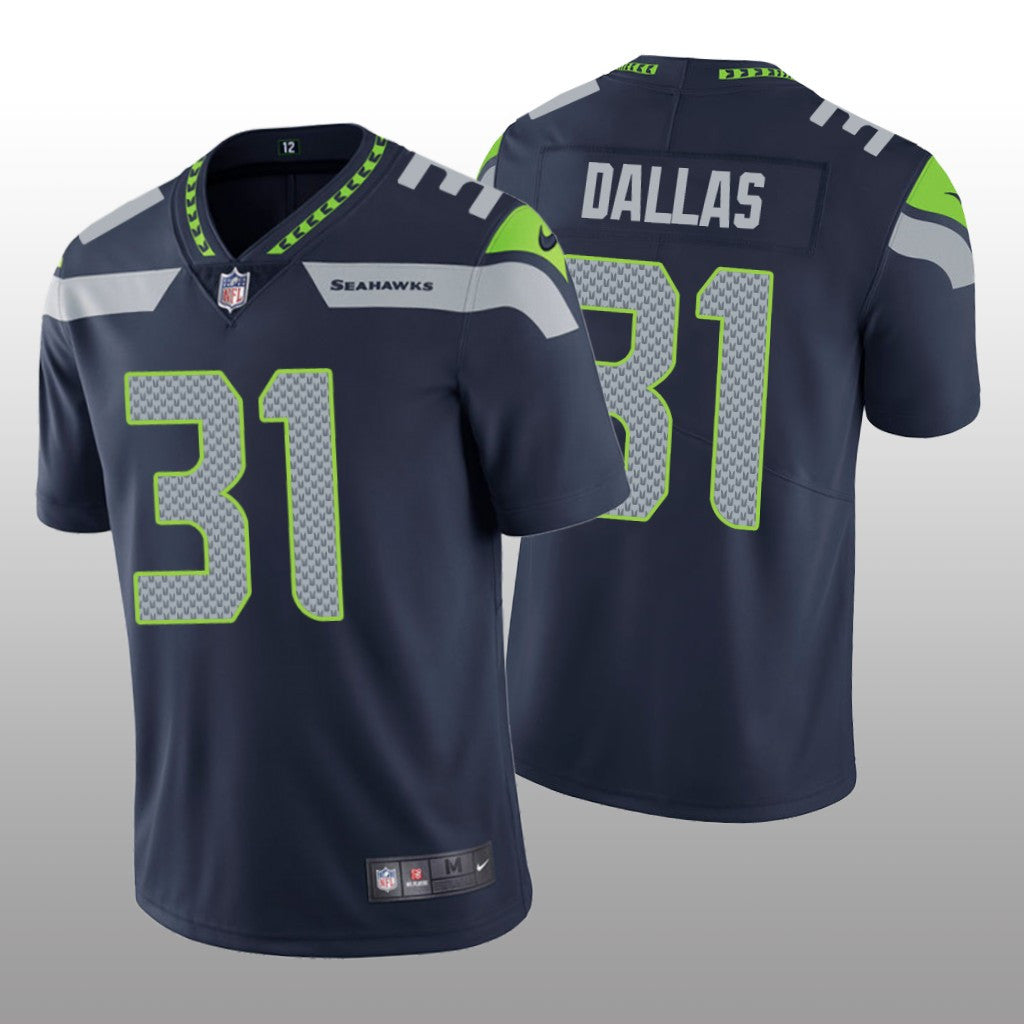Seattle Seahawks DeeJay Dallas Navy Jersey Vapor Limited Men's