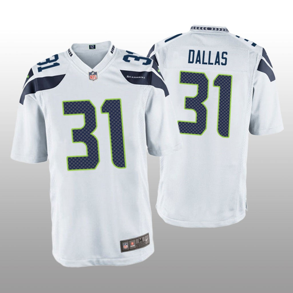 Seattle Seahawks DeeJay Dallas White Jersey Game Men's