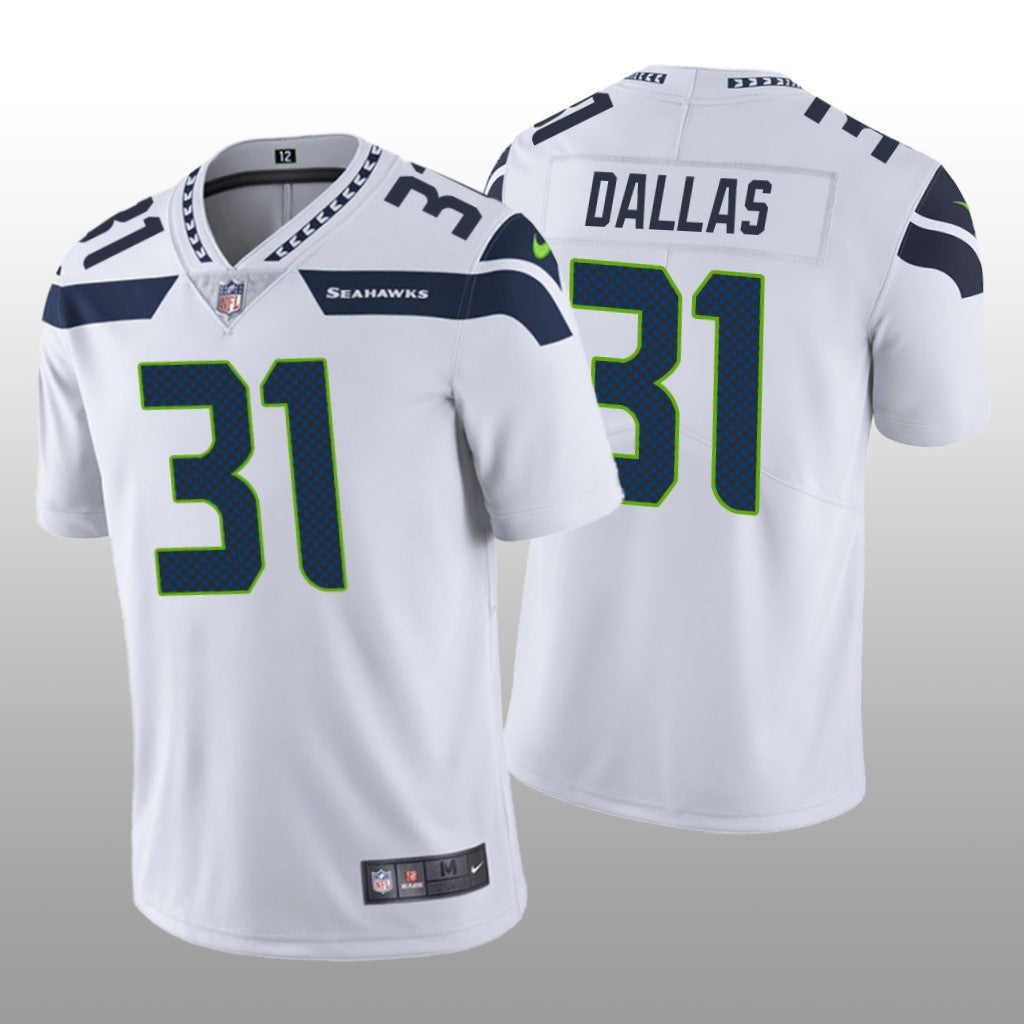 Seattle Seahawks DeeJay Dallas White Jersey Vapor Limited Men's