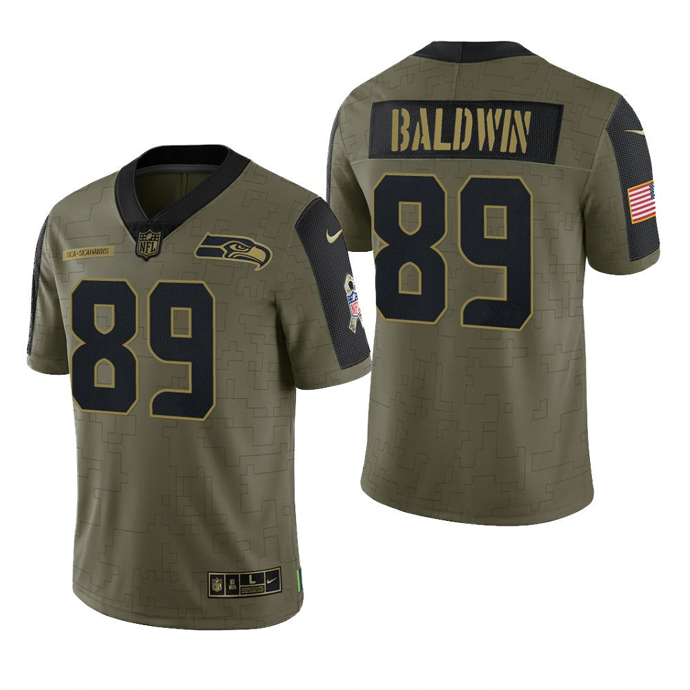 Seattle Seahawks Doug Baldwin Olive Limited Jersey Salute To Service Men's