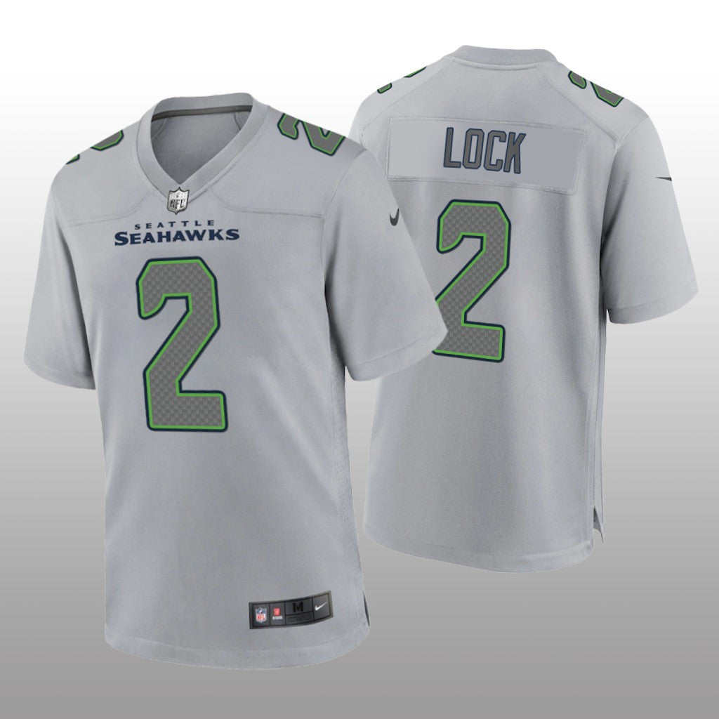Seattle Seahawks Drew Lock Gray Jersey Atmosphere Fashion Game Men's