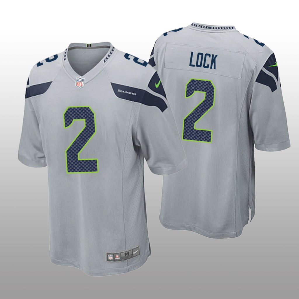 Seattle Seahawks Drew Lock Gray Jersey Game Men's