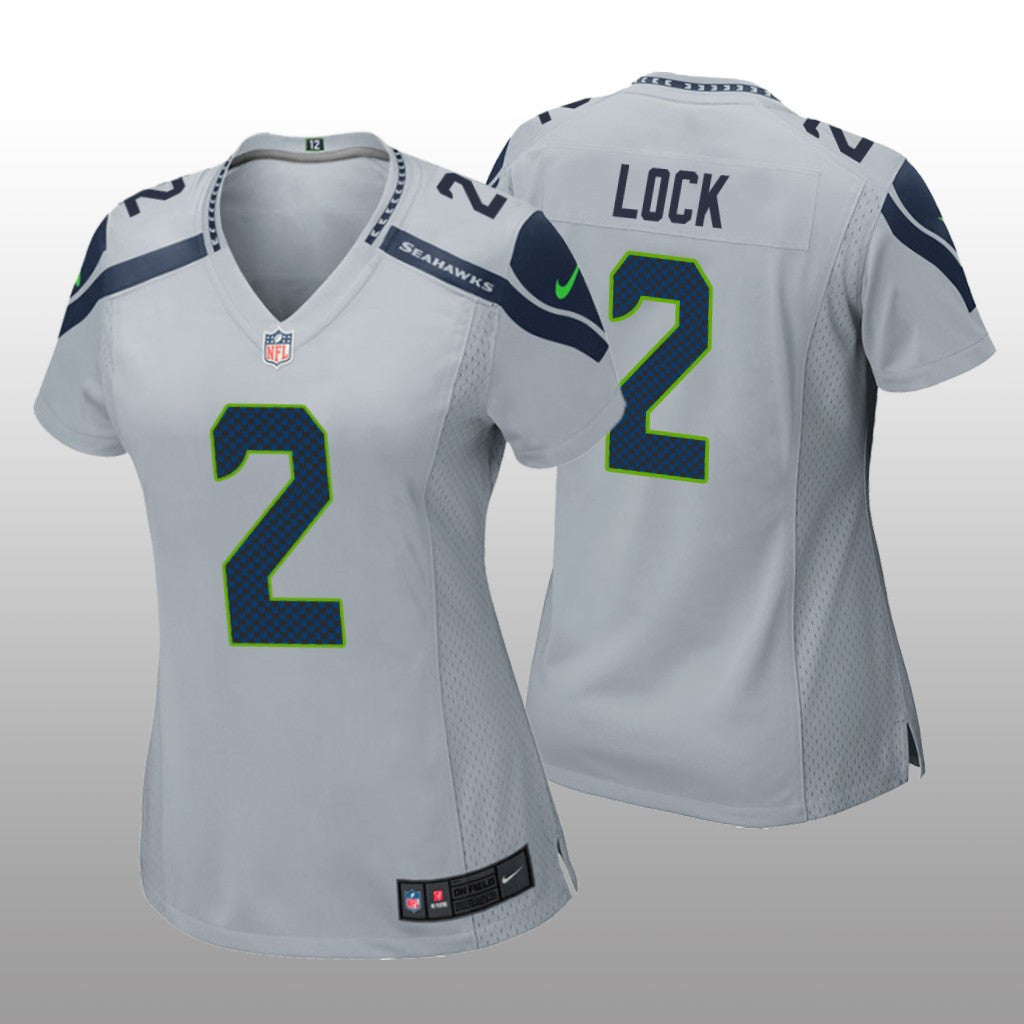 Seattle Seahawks Drew Lock Gray Jersey Game Women's