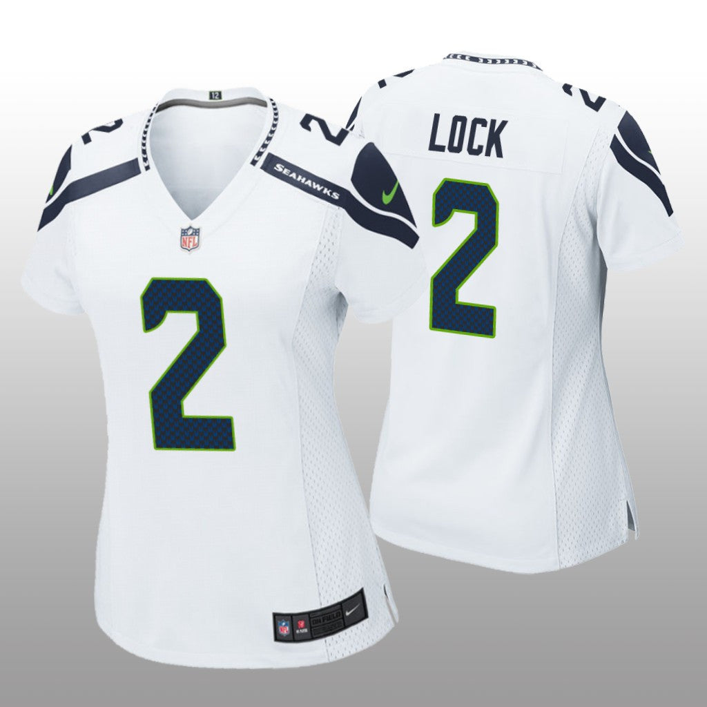 Seattle Seahawks Drew Lock White Jersey Game Women's