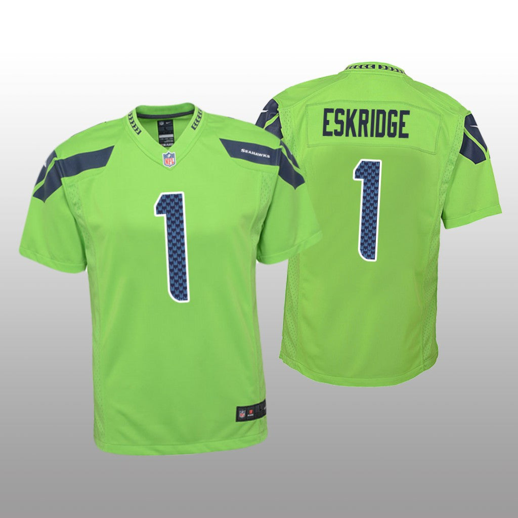 Seattle Seahawks D&'Wayne Eskridge Green Jersey Color Rush Game Youth
