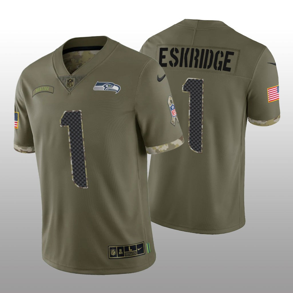 Seattle Seahawks D&'Wayne Eskridge Olive Limited Jersey Salute To Service Men's