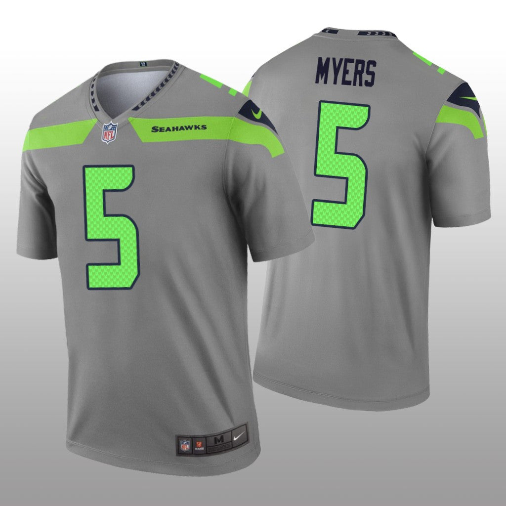 Seattle Seahawks Jason Myers Gray Jersey Inverted Legend Men's