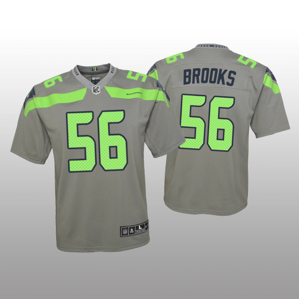Seattle Seahawks Jordyn Brooks Gray Jersey Inverted Game Youth