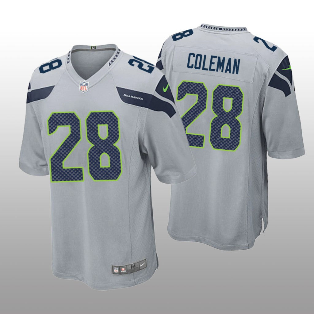 Seattle Seahawks Justin Coleman Gray Jersey Game Men's