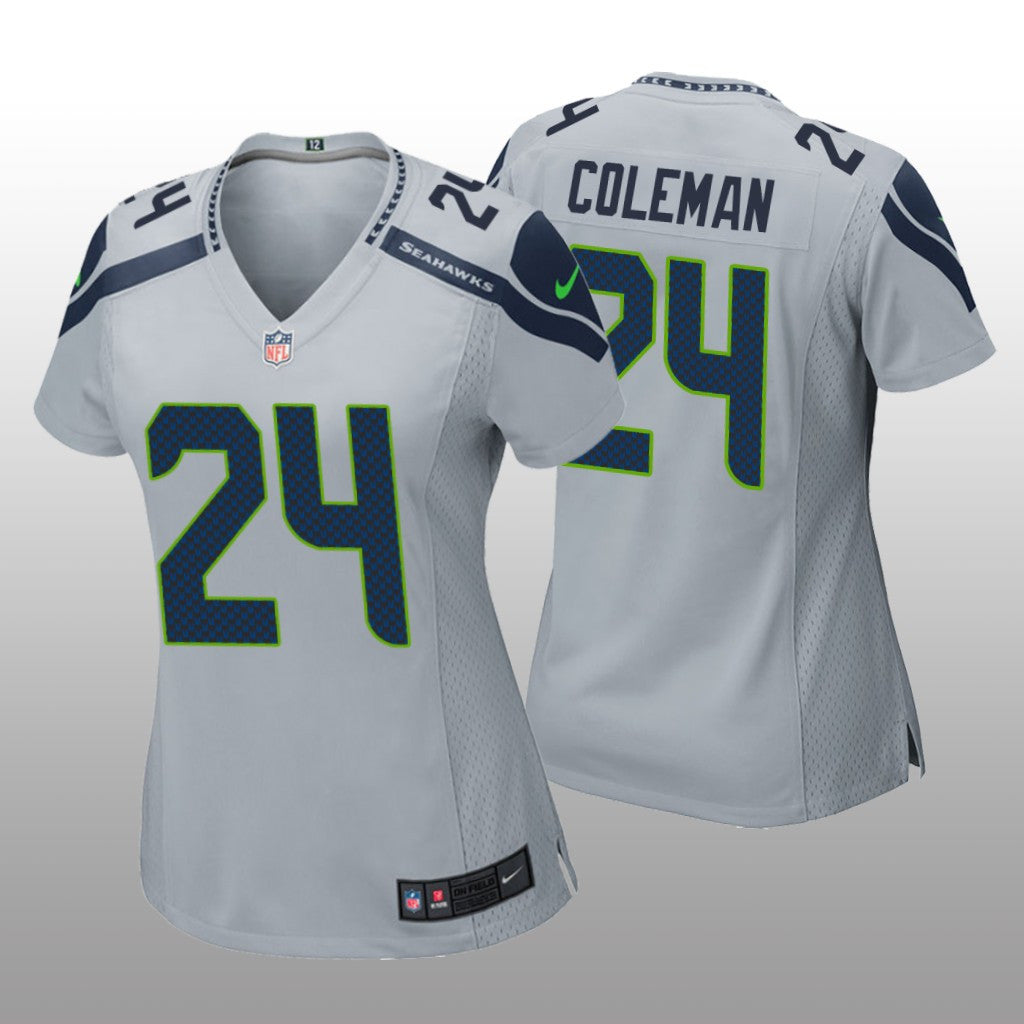 Seattle Seahawks Justin Coleman Gray Jersey Game Women's