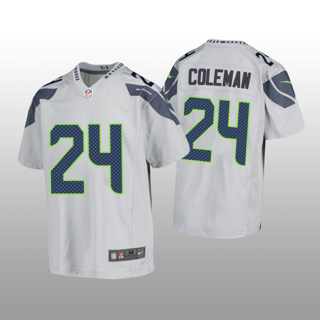 Seattle Seahawks Justin Coleman Gray Jersey Game Youth