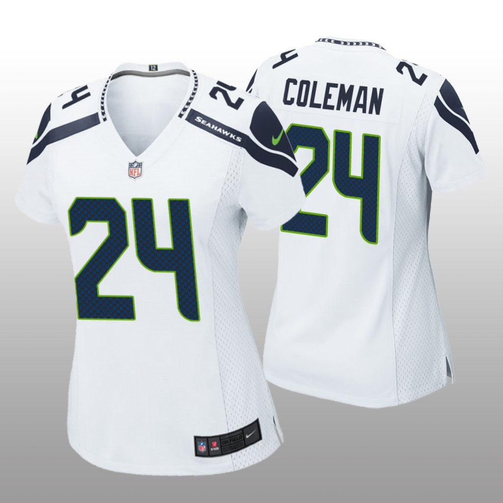 Seattle Seahawks Justin Coleman White Jersey Game Women's