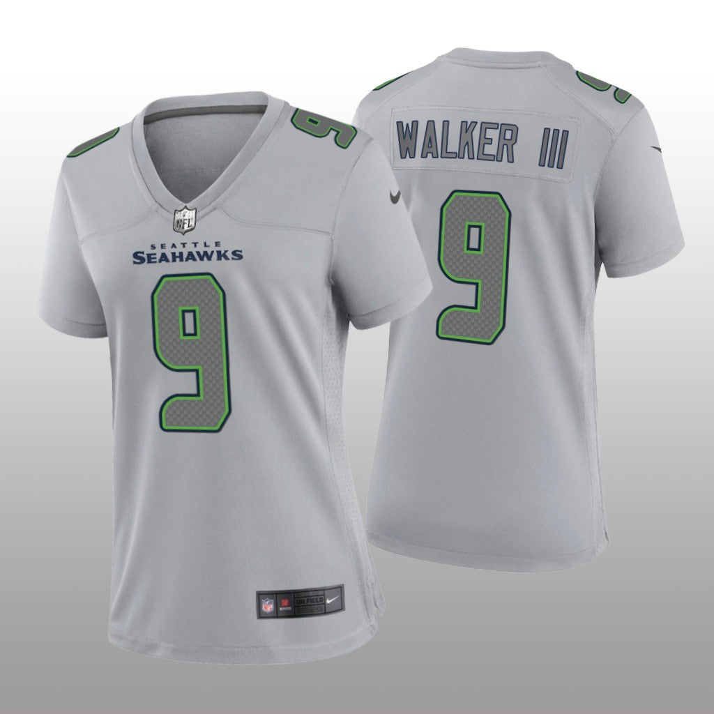 Seattle Seahawks Kenneth Walker III Gray Jersey Atmosphere Fashion Game Women's