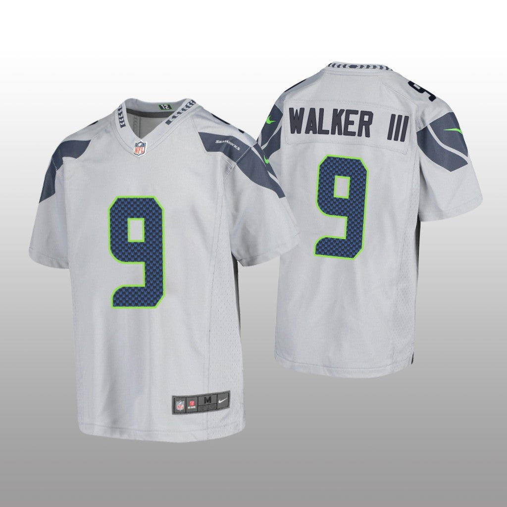 Seattle Seahawks Kenneth Walker III Gray Jersey Game Youth