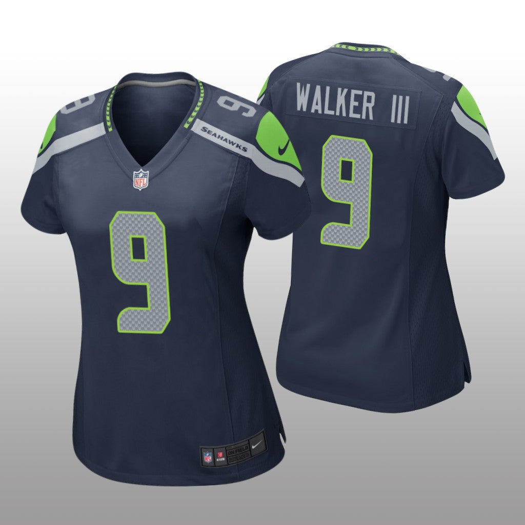 Seattle Seahawks Kenneth Walker III Navy Jersey Game Women's