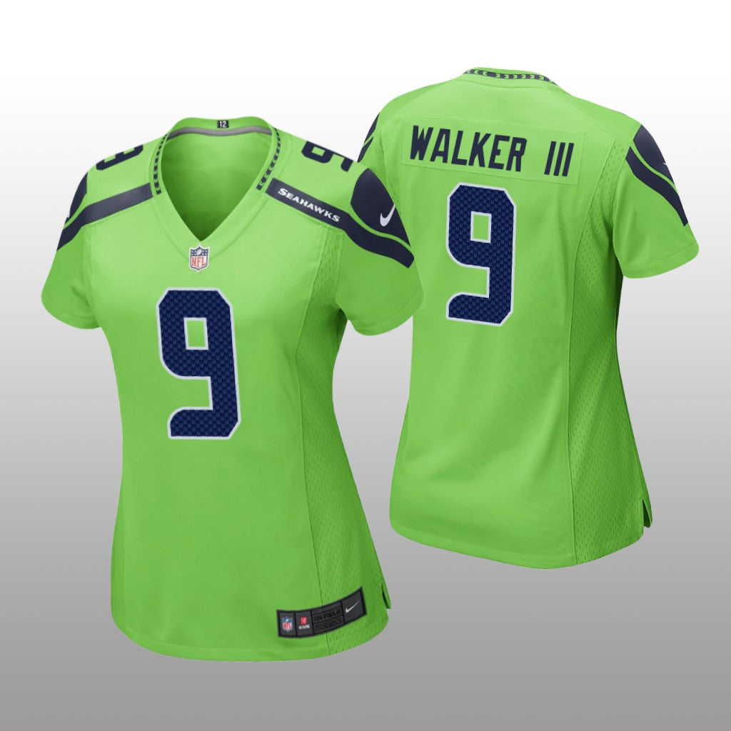 Seattle Seahawks Kenneth Walker III Neon Green Jersey Game Women's
