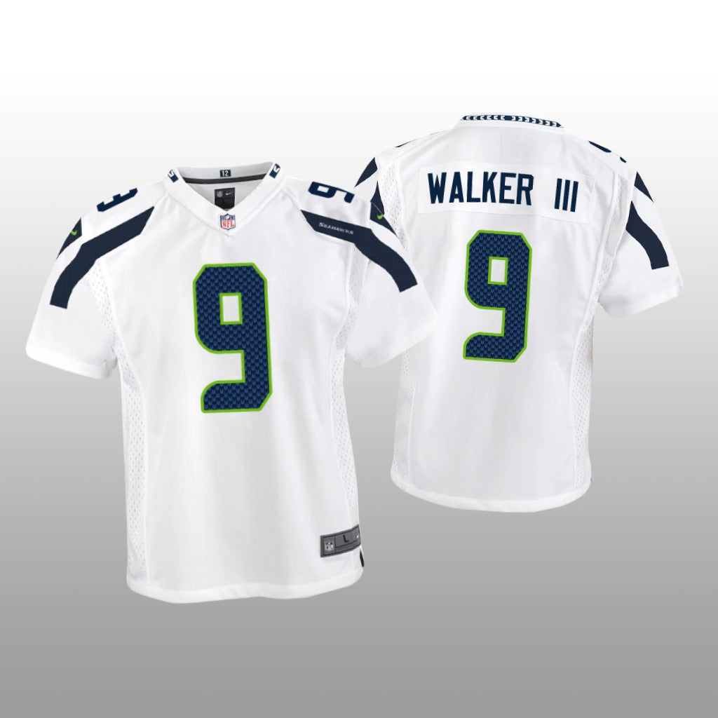 Seattle Seahawks Kenneth Walker III White Jersey Game Youth