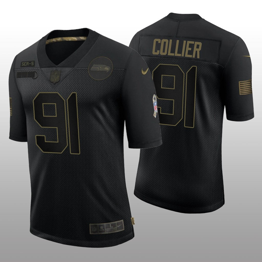 Seattle Seahawks L.J. Collier Black Limited Jersey Salute to Service Men's