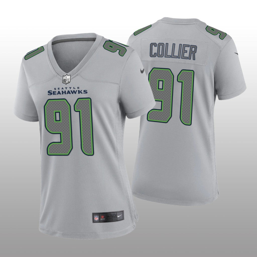 Seattle Seahawks L.J. Collier Gray Jersey Atmosphere Fashion Game Women's
