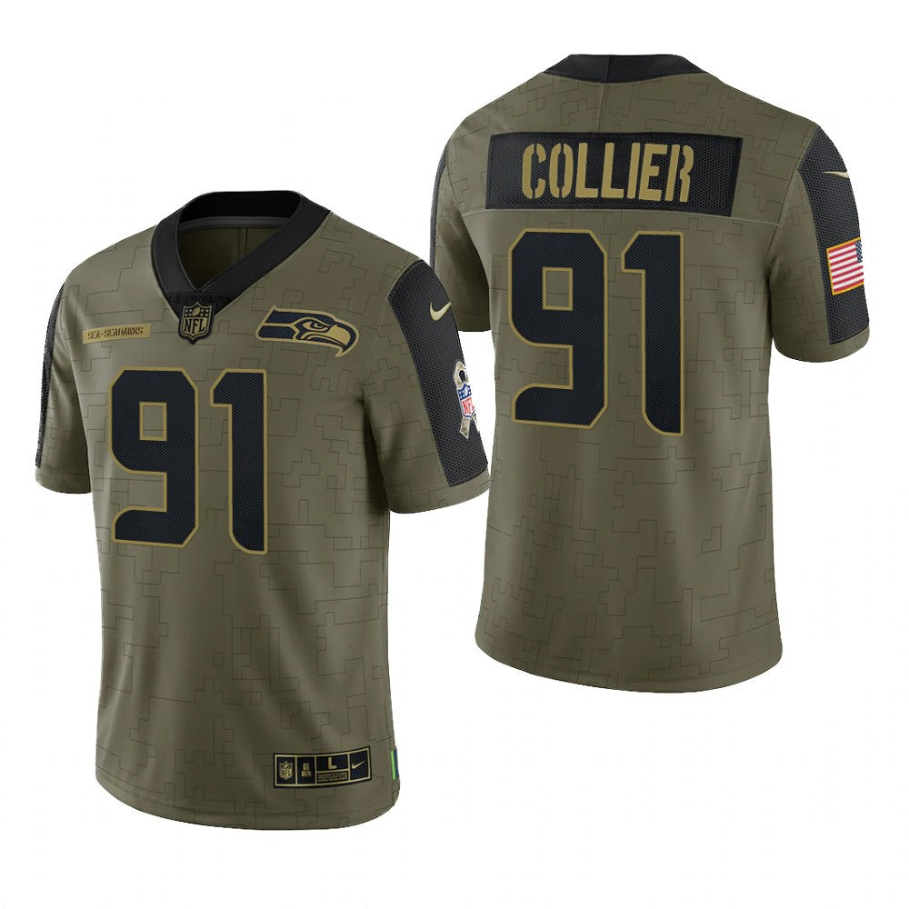 Seattle Seahawks L.J. Collier Olive Limited Jersey Salute To Service Men's
