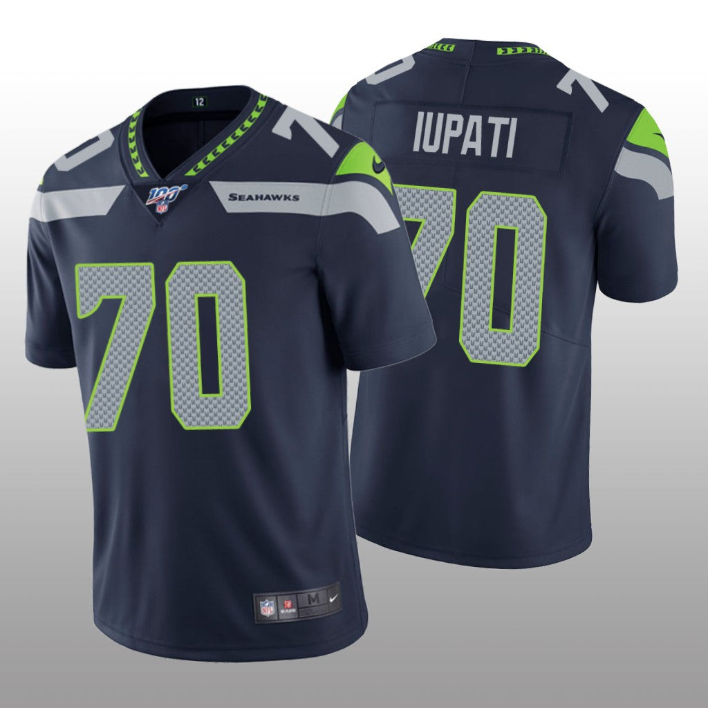 Seattle Seahawks Mike Iupati Navy Vapor Limited Jersey 100th Season Men's
