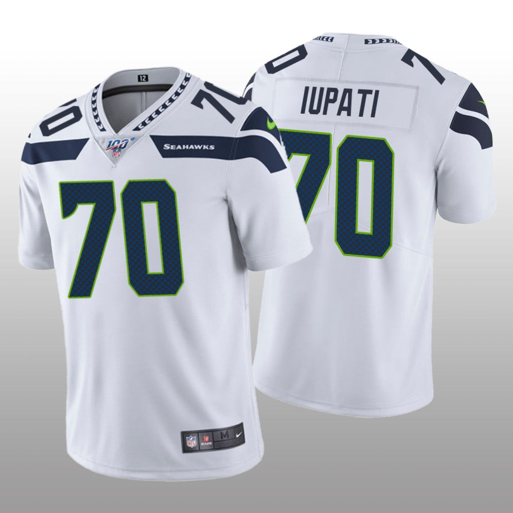 Seattle Seahawks Mike Iupati White Vapor Limited Jersey 100th Season Men's