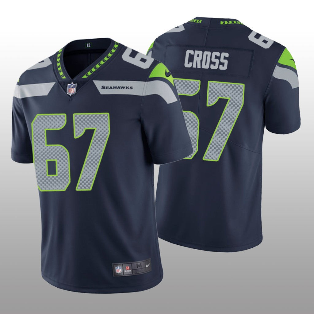 Seattle Seahawks Navy Draft Vapor Limited Charles Cross Jersey