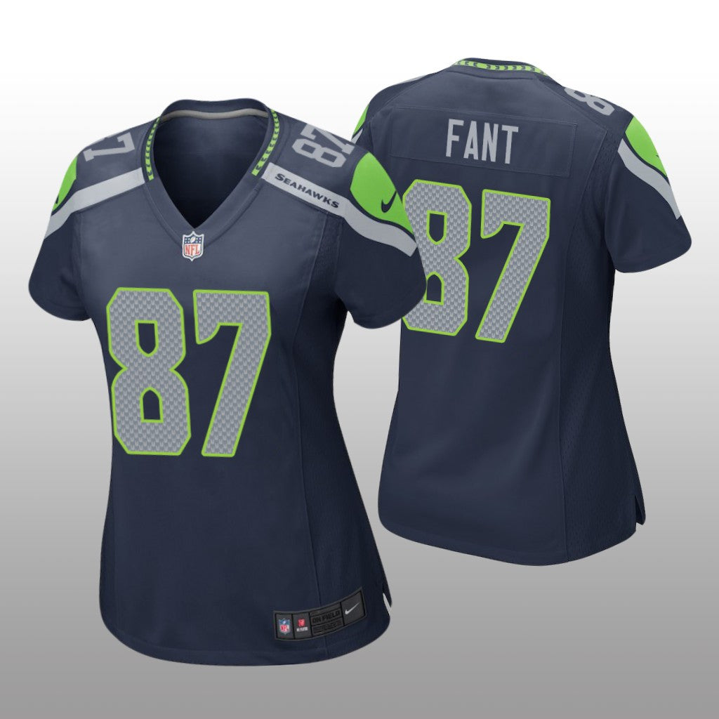 Seattle Seahawks Noah Fant Navy Jersey Game Women's