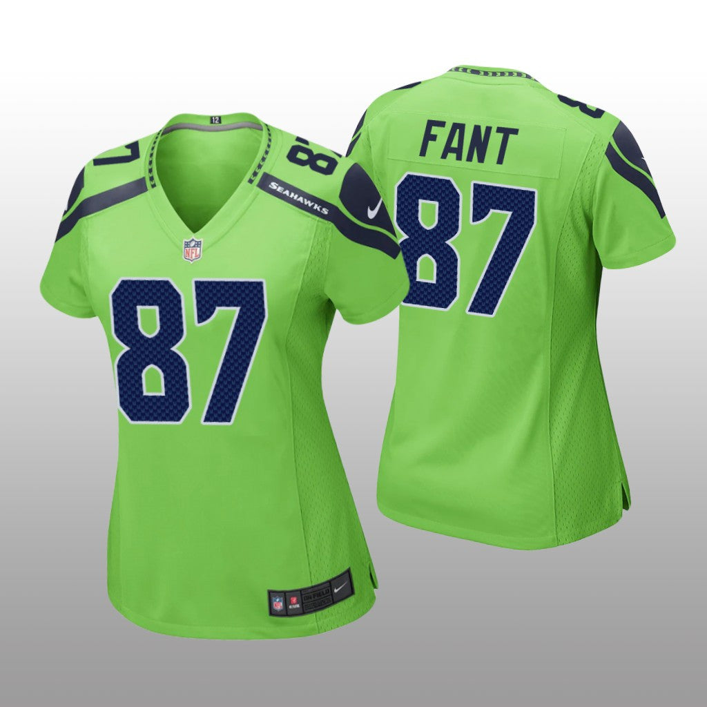 Seattle Seahawks Noah Fant Neon Green Jersey Game Women's