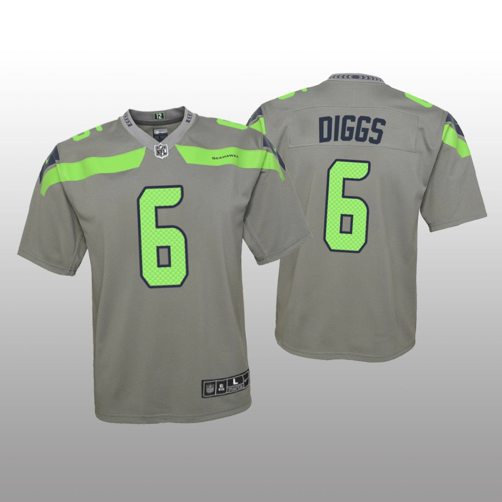 Seattle Seahawks Quandre Diggs Gray Jersey Inverted Game Youth