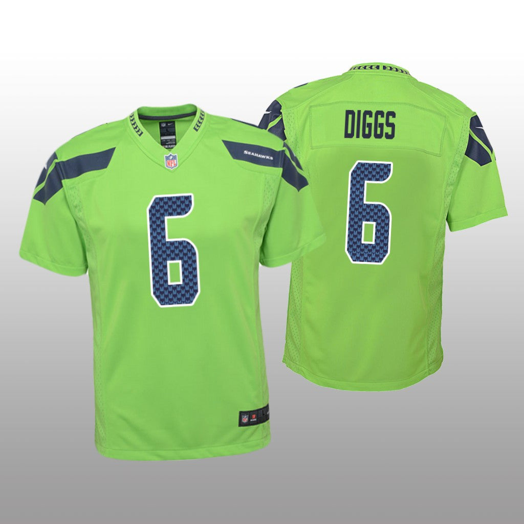Seattle Seahawks Quandre Diggs Green Jersey Color Rush Game Youth