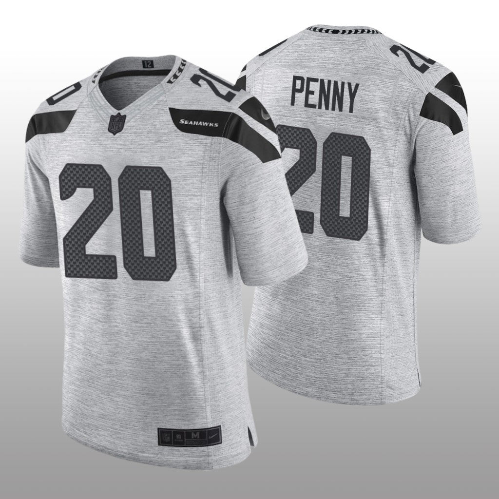 Seattle Seahawks Rashaad Penny Gray Jersey Gridiron Gray Limited