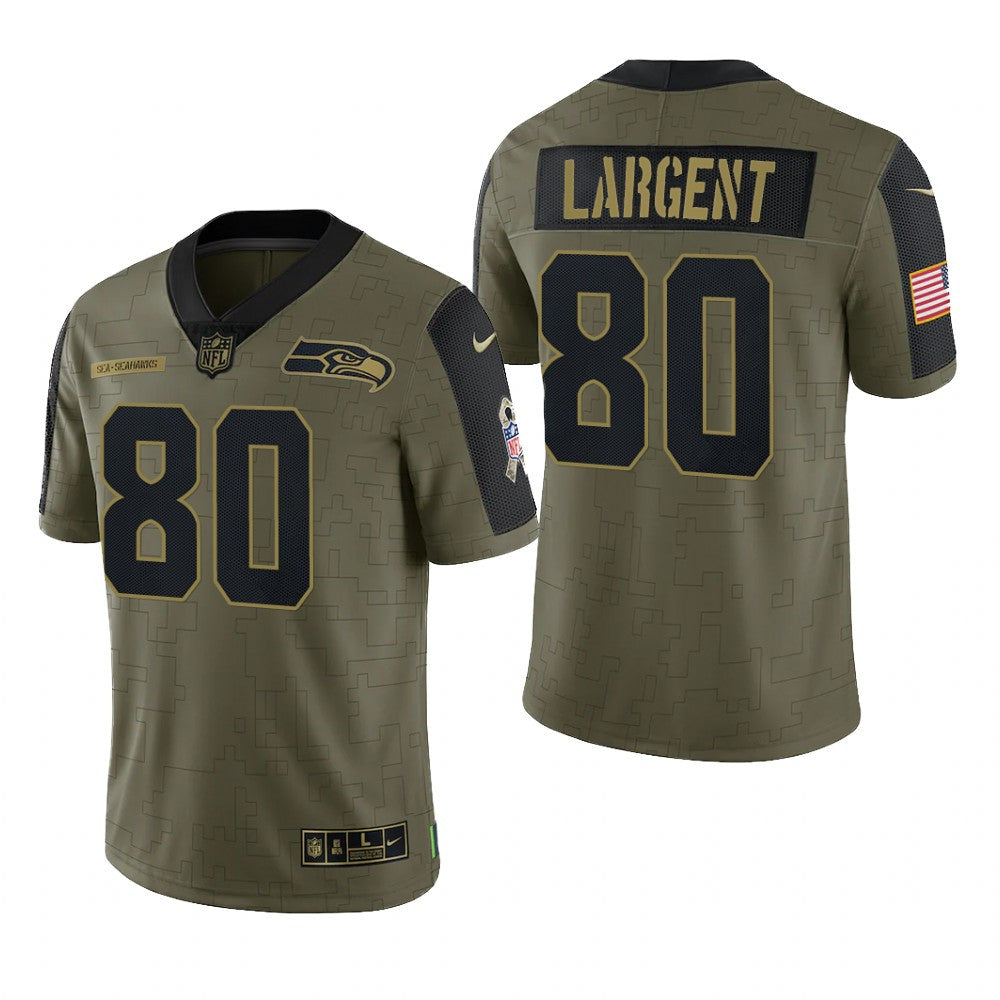 Seattle Seahawks Steve Largent Olive Limited Jersey Salute To Service Men's